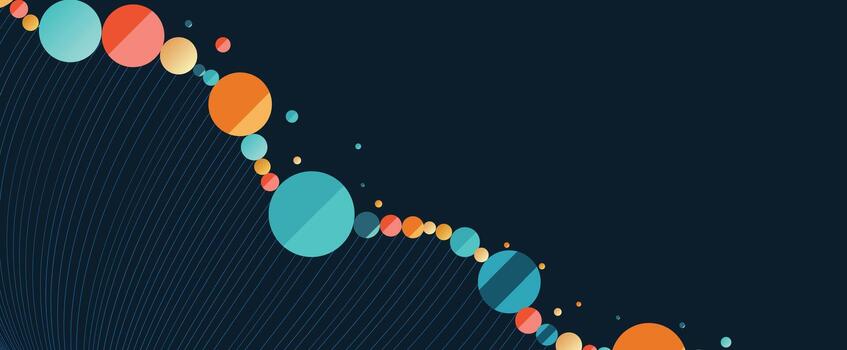 un vistoso resumen antecedentes con círculos vector