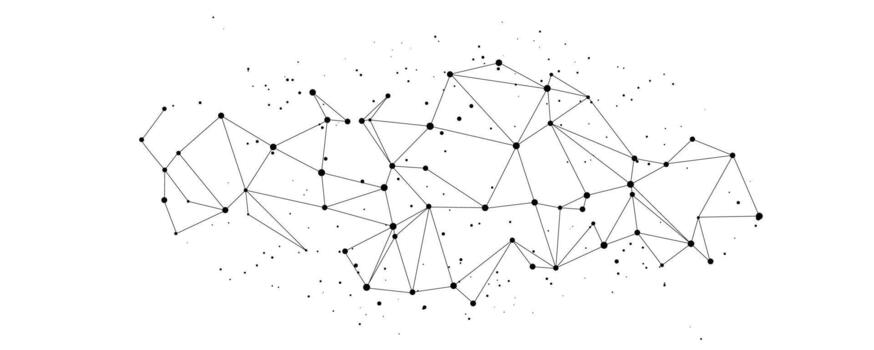 abstract networked lines and dots on a white background vector