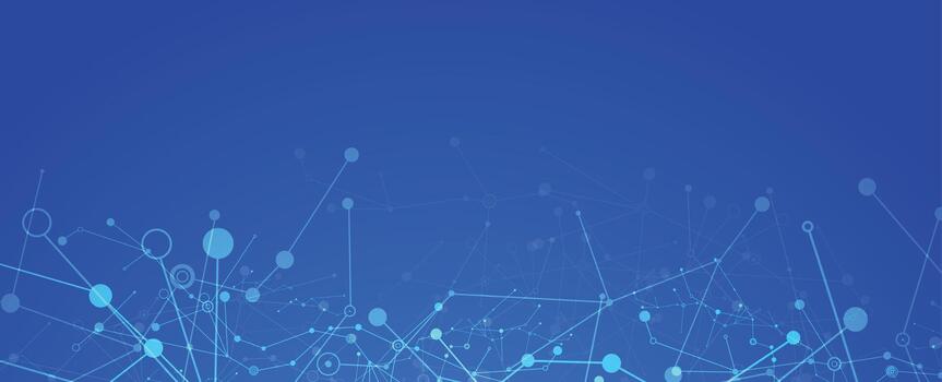 blue background with connected dots and lines vector