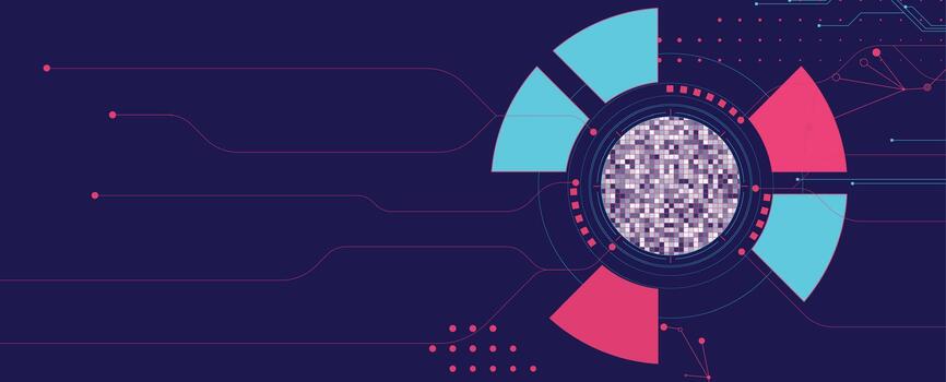 a digital image of a computer screen with a circle in the center vector