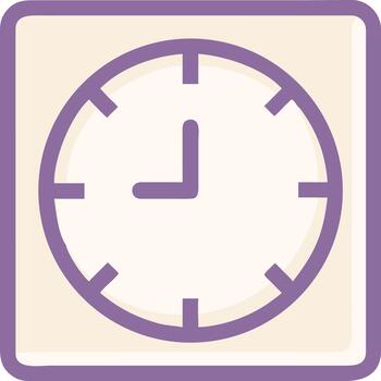 Clock Showing Time in Simple Design Format vector
