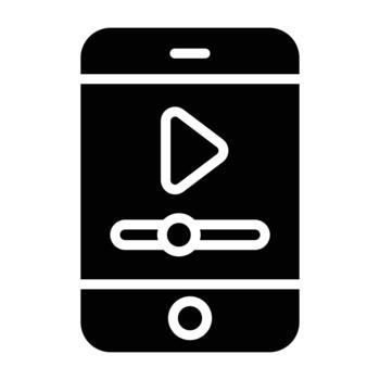 sólido negro móvil transmisión pantalla con control S, Perfecto para aplicaciones, entretenimiento, en línea visita, y medios de comunicación plataformas vector