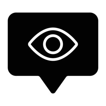 sólido negro ojo símbolo en puntero base, ideal para visibilidad, intimidad ajustes, interfaz diseño, y supervisión efectos visuales vector