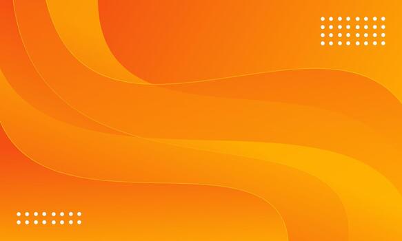 Abstract yellow orange curved background with lines and dots, modern gradient background vector