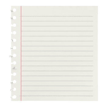 bianca governato taccuino foglio con blu Linee e rosso margine, tagliare fuori, ritaglio sentiero, isolato su un' trasparente sfondo. png