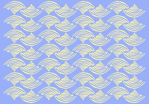 Abstract line Pattern in a Delicate Hues A close-up showcases a repeating abstract design with a light blue background and layered fan shaped patterns that create an optical illusion vector