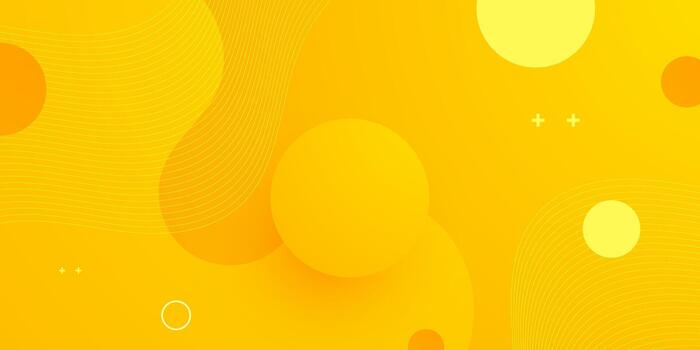 resumen brillante amarillo ola fluido color bandera antecedentes con líquido y circulo formas modelo elemento concepto diseño. vector