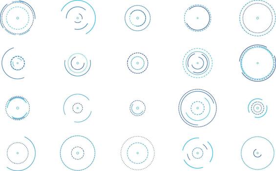 Abstract circles rotating in white space creating a modern feel vector
