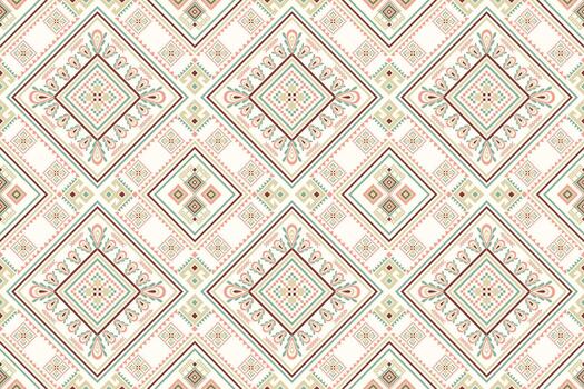 Geometric floral seamless pattern on white background,geometric design seamless pattern vector