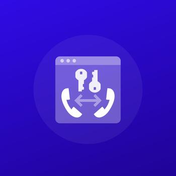 phone call encryption icon, transparent design vector