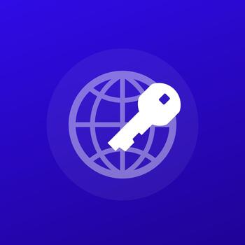 private key for network icon for web and apps, transparent design vector