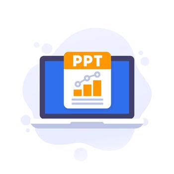 PPT file in computer icon vector