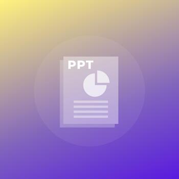 PPT file format icon for web, transparent design vector