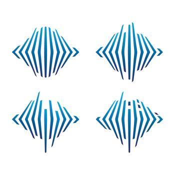 Set of abstract images of audio waves vector