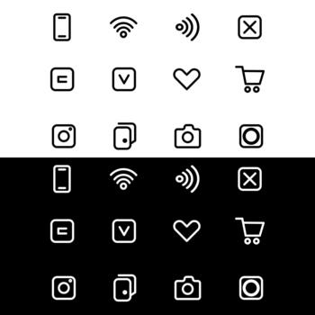 conjunto de A hoy íconos para social redes y el Internet vector