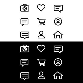 un conjunto de A hoy íconos para social redes vector