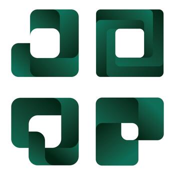 un conjunto de resumen formas en un degradado vector