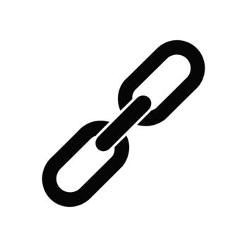 sencillo negro cadena Enlaces icono simbolizando digital conexión y fuerte relaciones en un claro blanco monitor vector
