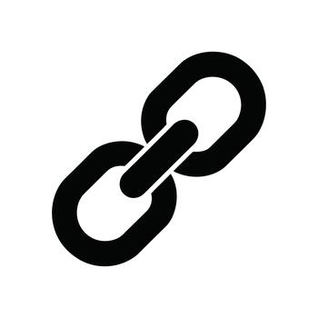 un sólido negro cadena enlace símbolo representando conexión, seguridad, y digital hipervínculos vector