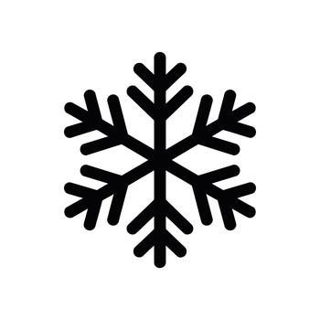 un minimalista negro copo de nieve icono con seis distinto puntos aislado en un brillante blanco antecedentes vector
