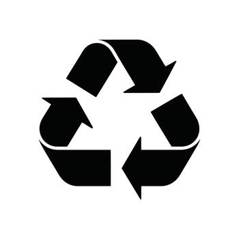 A universally recognized black recycling symbol depicting three arrows forming a triangle shape vector