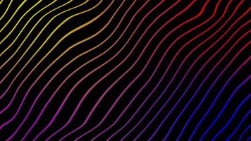 animerad abstrakt vågig neon rader bakgrund slinga cyber teknologi lutning Vinka textur video