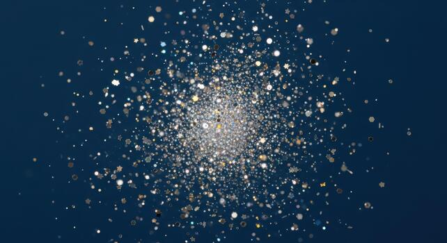 Abstract blue background with glitter and sparkles photo