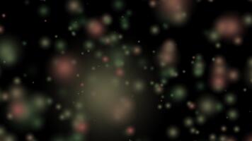 astratto bokeh sfondo con sfocato verde e Marrone leggero cerchi su un' buio fondale la creazione di un' festivo luminoso effetto video
