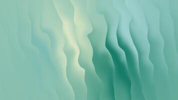 Abstract smooth flowing waves create a tranquil gradient background in soft green and blue colors artwork video