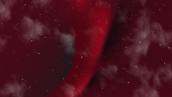 mörk röd lutning med faller snö med moln. lämplig för bakgrunder, texturer, och atmosfärisk mönster. video