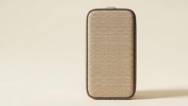 minimalista beige rectangular objeto con texturizado superficie y oscuro borde. foto