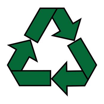 reciclar símbolo, reciclar código icono triángulo diseño. verde reciclar flecha símbolo aislado en blanco antecedentes. sencillo ilustración. vector