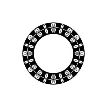 A minimalist circular ornamental border featuring a repeating pattern of stylized leaves or petals vector