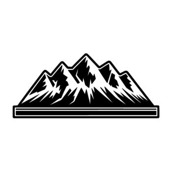 Striking silhouette illustration of jagged mountain peaks with sharp edges and a clean minimalist style vector