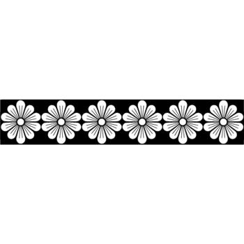 A repeating stylized daisy flower border pattern in a classic format vector