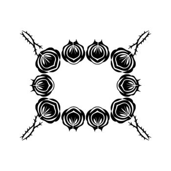 A stylized forming a rectangular frame of abstract thorny roses vector