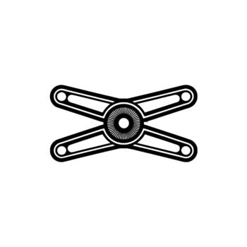 un rígido ilustración de un simétrico mecánico calibrar o un estilizado X conformado objeto vector