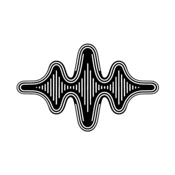 un estilizado representando un dinámica sonido ola o audio igualada con concéntrico contornos y vertical línea segmentos vector