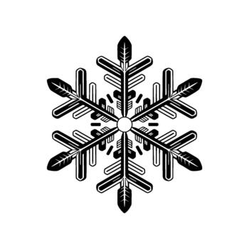 Intricate geometric snowflake illustration with sharp crystalline structure and symmetrical branching vector