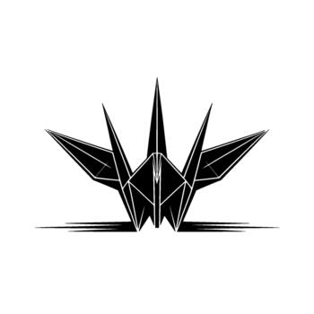 geométrico origami papel grua con agudo angular líneas y sutil Destacar vector