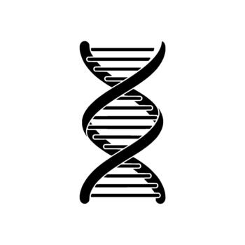 un negrita resumen representación de un doble hélice adn molécula con claro estructura y horizontal líneas vector