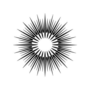 A symmetrical starburst radiating from a central point with sharp pointed spikes vector