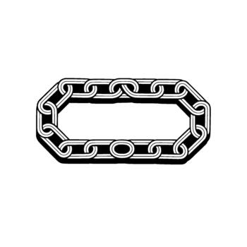 Stylized minimalist octagonal chain link frame vector