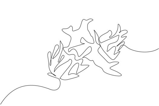 Continuous one line drawing dragon fruit cut into 2 parts and the bottom part that is cut releases splash juice. Enjoying sweet dragon fruit. Juice Splash. Single line draw illustration vector