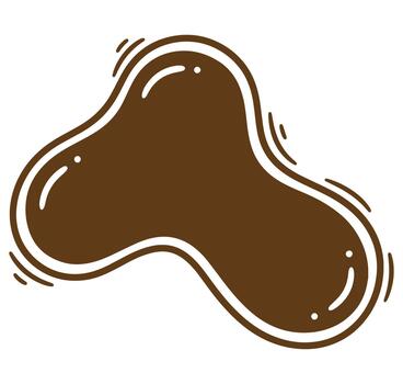 Abstract brown shape with outline and highlights for decorative design elements vector