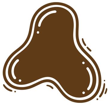 Abstract illustration of a brown blot or blob design element on a white background vector