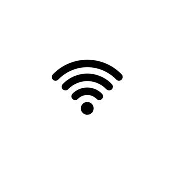 Simple Flat Circle Wifi Signal Symbol Wireless Connection Communication Icon vector