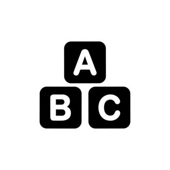 Simple Bold ABC Blocks Flat Design Style Illustration Icon Element vector