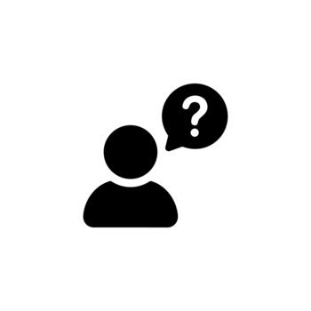 Simple Silhouette Unknown Person with Question Mark Bubble Graphic Element vector