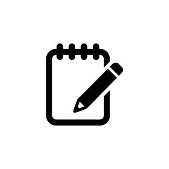 Minimalist Outline Notepad and Pencil Icon Design for Note Taking vector